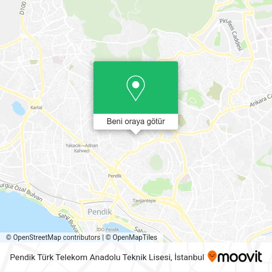 Pendik Türk Telekom Anadolu Teknik Lisesi harita