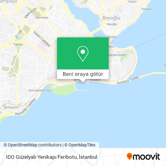 IDO Güzelyalı-Yenikapı Feribotu harita