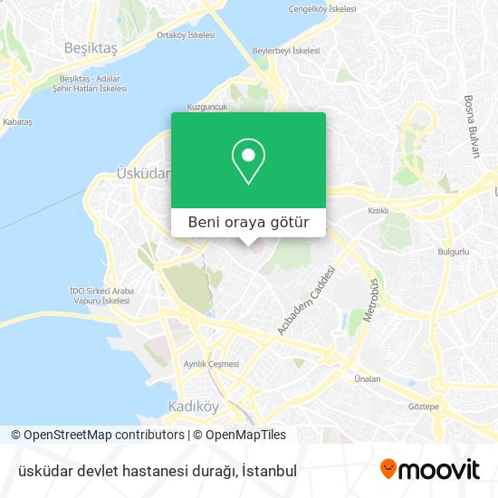 üsküdar devlet hastanesi durağı harita