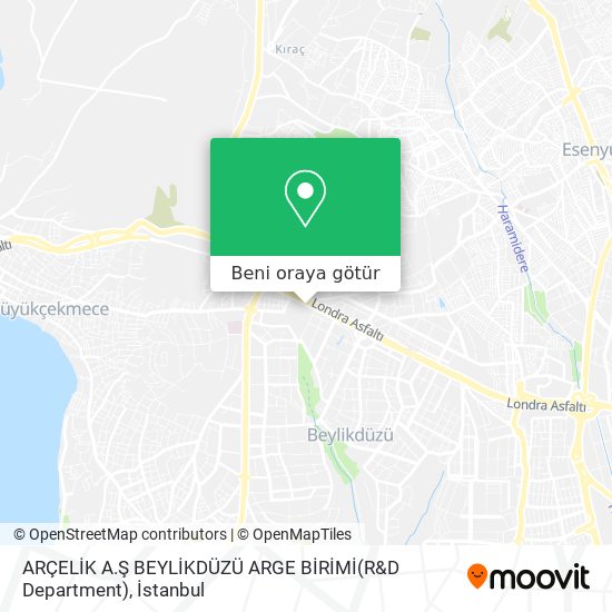 ARÇELİK A.Ş BEYLİKDÜZÜ ARGE BİRİMİ(R&D Department) harita