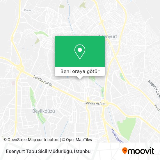 Esenyurt Tapu Sicil Müdürlüğü harita