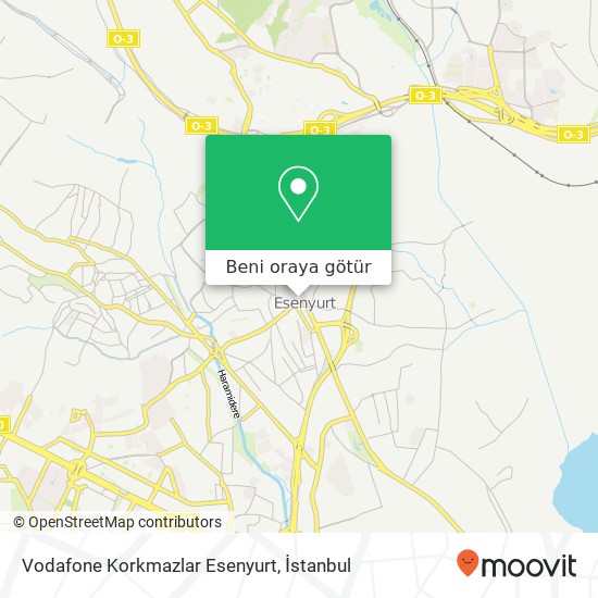 Vodafone Korkmazlar Esenyurt harita