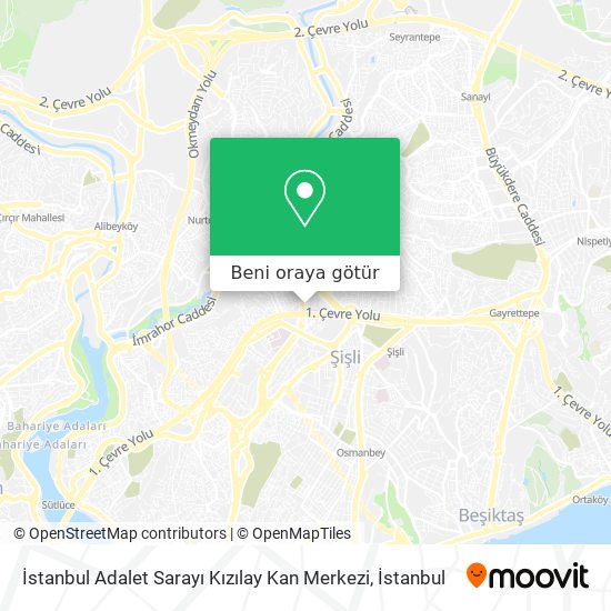 İstanbul Adalet Sarayı Kızılay Kan Merkezi harita