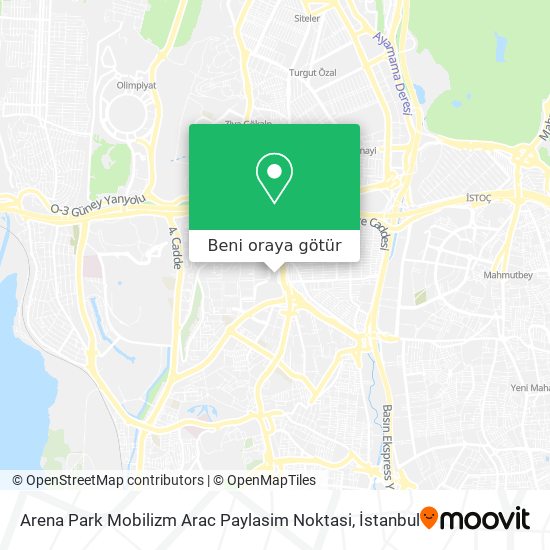 Arena Park Mobilizm Arac Paylasim Noktasi harita