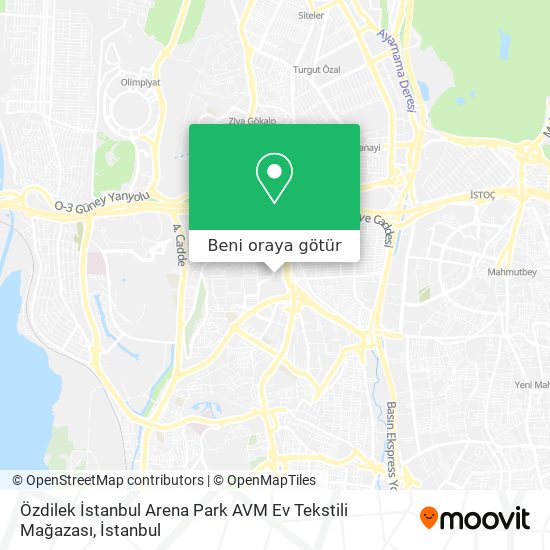 Özdilek İstanbul Arena Park AVM Ev Tekstili Mağazası harita