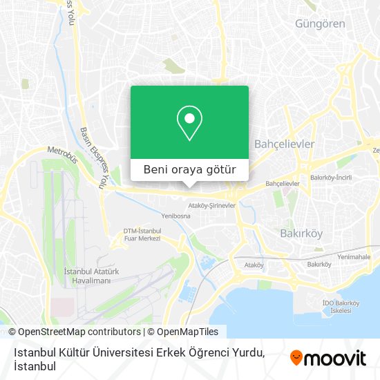 Istanbul Kültür Üniversitesi Erkek Öğrenci Yurdu harita