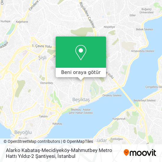 Alarko Kabataş-Mecidiyeköy-Mahmutbey Metro Hattı Yıldız-2 Şantiyesi harita