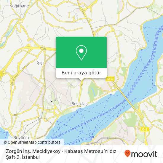 Zorgün İnş. Mecidiyeköy - Kabataş Metrosu Yıldız Şaft-2 harita