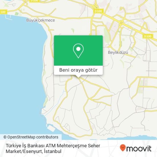 Türkiye İş Bankası ATM Mehterçeşme Seher Market / Esenyurt harita