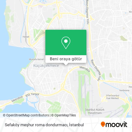 Sefaköy meşhur roma dondurmacı harita