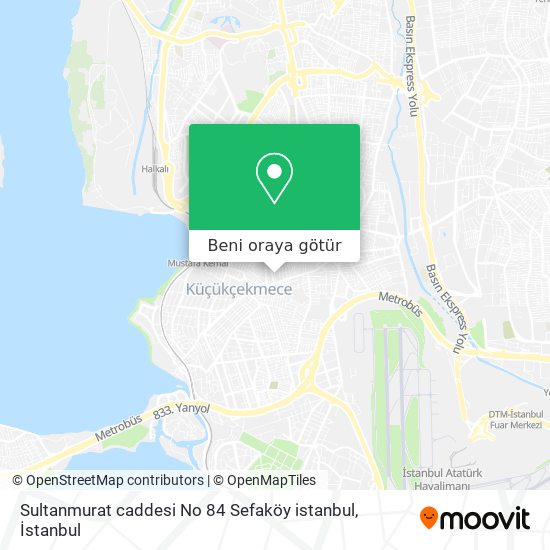 Sultanmurat caddesi No 84 Sefaköy istanbul harita