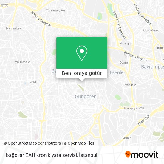 bağcilar EAH kronik yara servisi harita