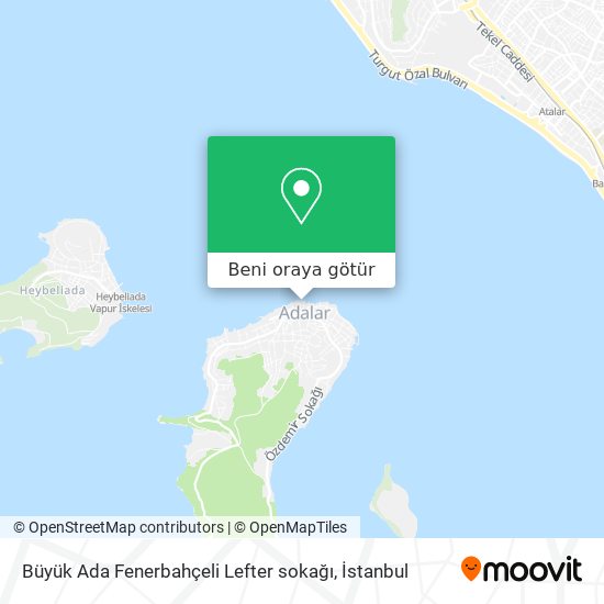 Büyük Ada Fenerbahçeli Lefter sokağı harita