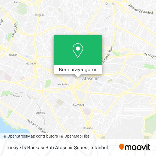 Türkiye İş Bankası Batı Ataşehir Şubesi harita