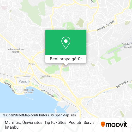 Marmara Üniversitesi Tıp Fakültesi Pediatri Servisi harita