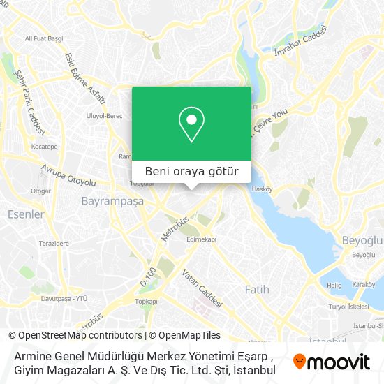 Armine Genel Müdürlüğü Merkez Yönetimi Eşarp , Giyim Magazaları A. Ş. Ve Dış Tic. Ltd. Şti harita