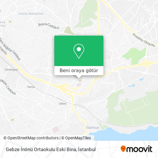 Gebze İnönü Ortaokulu Eski Bina harita