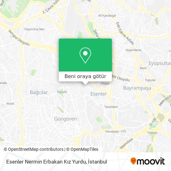 Esenler Nermin Erbakan Kız Yurdu harita