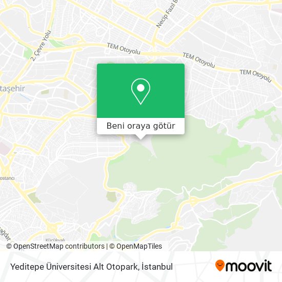 Yeditepe Üniversitesi Alt Otopark harita