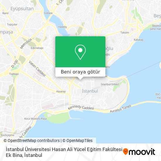 İstanbul Üniversitesi Hasan Ali Yücel Eğitim Fakültesi Ek Bina harita
