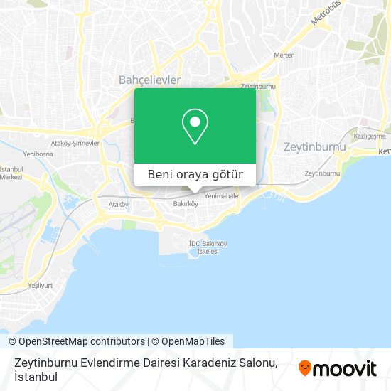 Zeytinburnu Evlendirme Dairesi Karadeniz Salonu harita