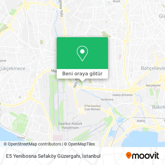 E5 Yenibosna Sefaköy Güzergahı harita
