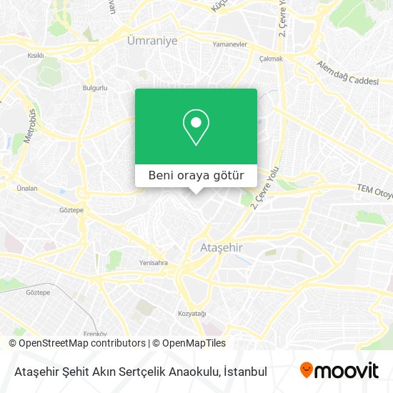 Ataşehir Şehit Akın Sertçelik Anaokulu harita