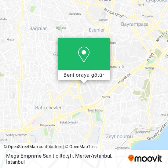 Mega Emprime San.tic.ltd.şti. Merter / istanbul harita