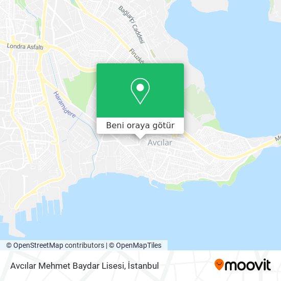 Avcılar Mehmet Baydar Lisesi harita