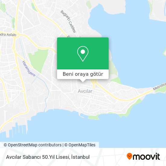 Avcılar Sabancı 50.Yıl Lisesi harita