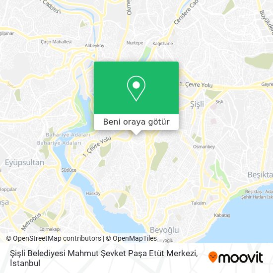 Şişli Belediyesi Mahmut Şevket Paşa Etüt Merkezi harita