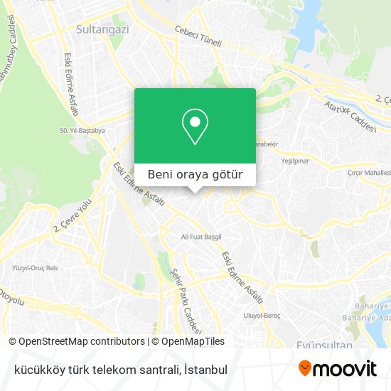 kücükköy türk telekom santrali harita