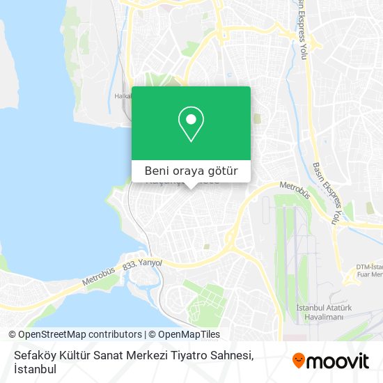 Sefaköy Kültür Sanat Merkezi Tiyatro Sahnesi harita