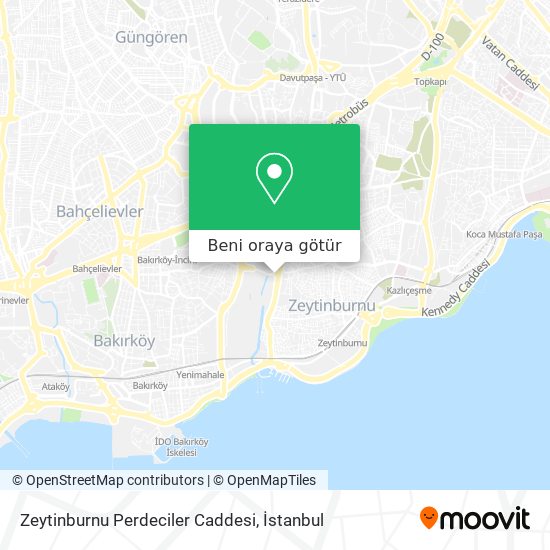 Zeytinburnu Perdeciler Caddesi harita
