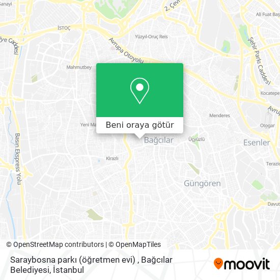 Saraybosna parkı (öğretmen evi) , Bağcılar Belediyesi harita