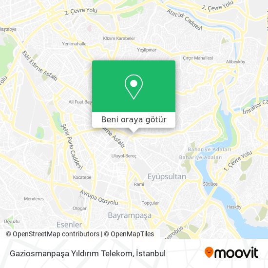 Gaziosmanpaşa Yıldırım Telekom harita