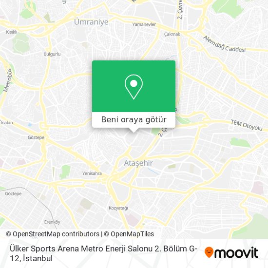 Ülker Sports Arena Metro Enerji Salonu  2. Bölüm G-12 harita