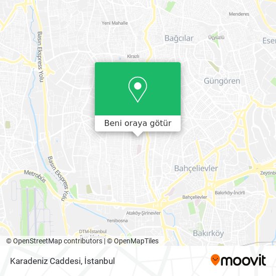 Karadeniz Caddesi harita