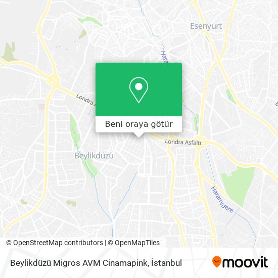 Beylikdüzü Migros AVM Cinamapink harita