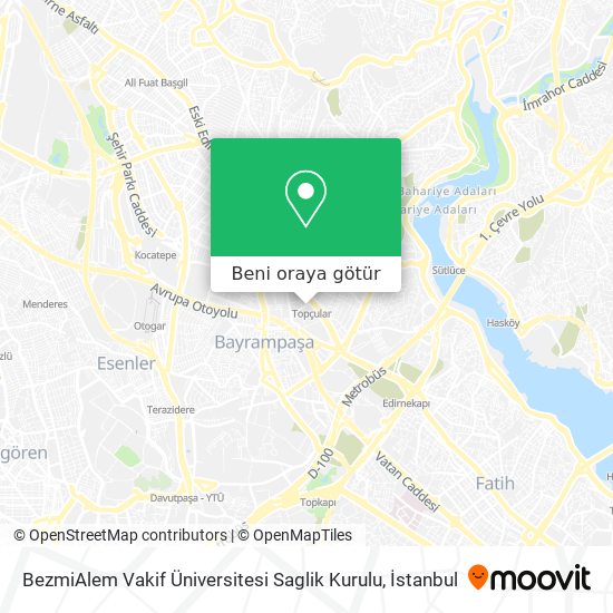 BezmiAlem Vakif Üniversitesi Saglik Kurulu harita
