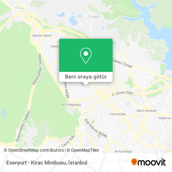 Esenyurt - Kirac Minibusu harita