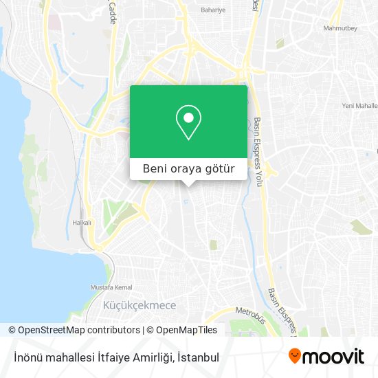 İnönü mahallesi İtfaiye Amirliği harita