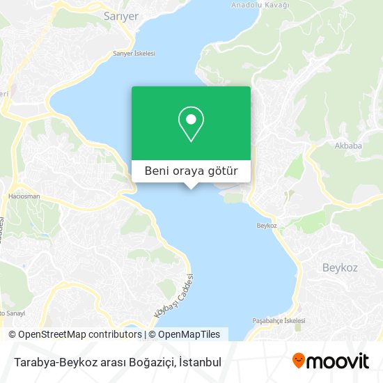 Tarabya-Beykoz arası Boğaziçi harita