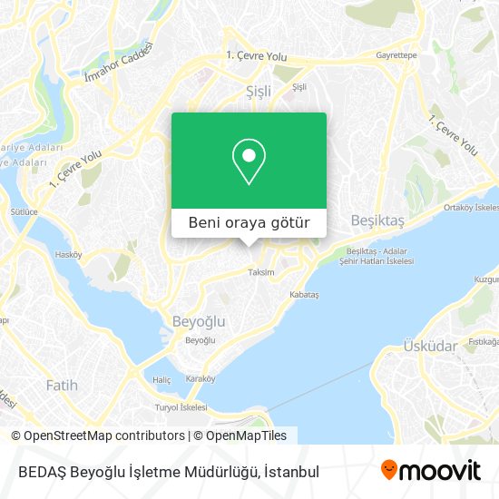 BEDAŞ Beyoğlu İşletme Müdürlüğü harita