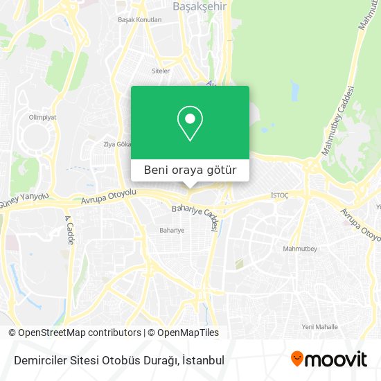 Demirciler Sitesi Otobüs Durağı harita