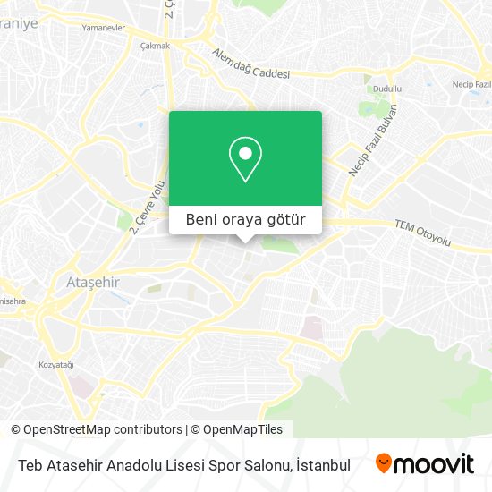 Teb Atasehir Anadolu Lisesi Spor Salonu harita
