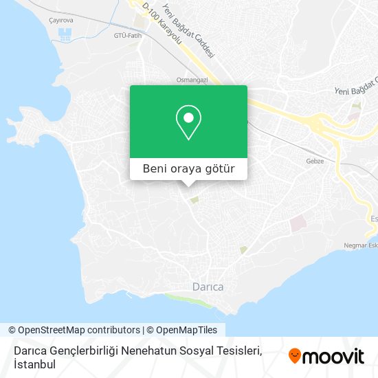 Darıca Gençlerbirliği Nenehatun Sosyal Tesisleri harita