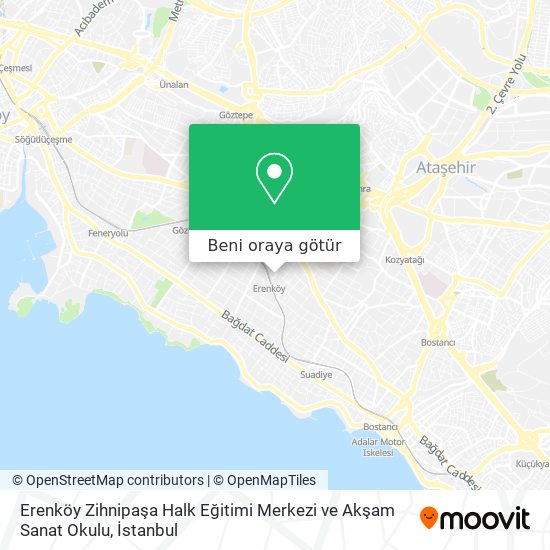 Erenköy Zihnipaşa Halk Eğitimi Merkezi ve Akşam Sanat Okulu harita