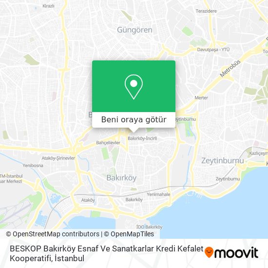 BESKOP Bakırköy Esnaf Ve Sanatkarlar Kredi Kefalet Kooperatifi harita