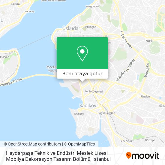 Haydarpaşa Teknik ve Endüstri Meslek Lisesi Mobilya Dekorasyon Tasarım Bölümü harita